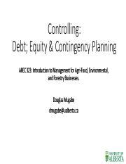 Topic Class Notes Debt Equity Contingency Planning Pdf