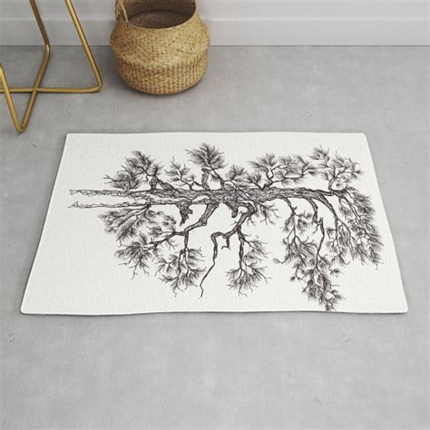 Black Ink Pine Tree Rug By Silivanas Society6