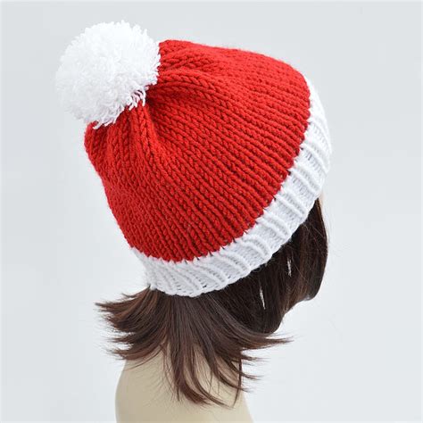 Christmas Hat Knitting Pattern // PDF Santa Hat Pattern Pom - Etsy