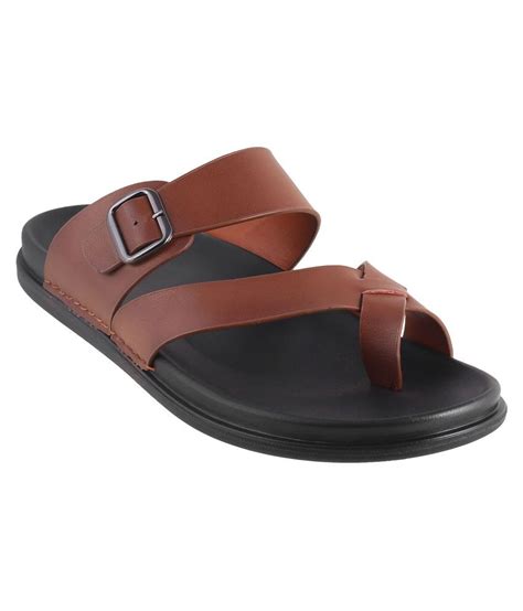 Metro Brown Synthetic Leather Sandals Buy Metro Brown Synthetic