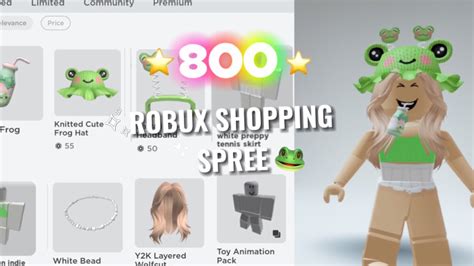 800 Robux Shopping Spree 🛍⭐️☁️ Frogikcorn Youtube