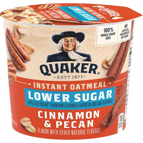 Quaker Instant Oatmeal Low Sugar Cinnamon And Pecan 1 41 Oz