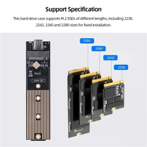 Boite métal noir nvme carte nue nvmecarte nue nvme Boîtier de disque