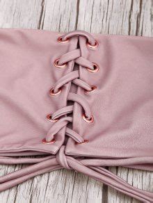 Bandeau Lace Up Bikini Set In PINK ZAFUL 2024