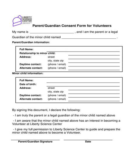 Free Parental Consent Forms In Pdf Ms Word