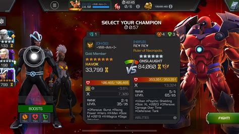 Aw Season 48 Havok Vs Onslaught On Node 44 Incinerate Poison Magicthief Mcoc Youtube