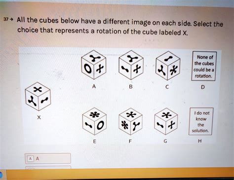 All The Cubes Below Have A Different Image On Each Side Select The