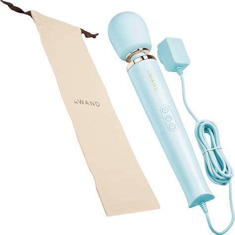 Le Wand Powerful Plug In Vibrating Wand Massager Sky Blue The Quiet Achiever