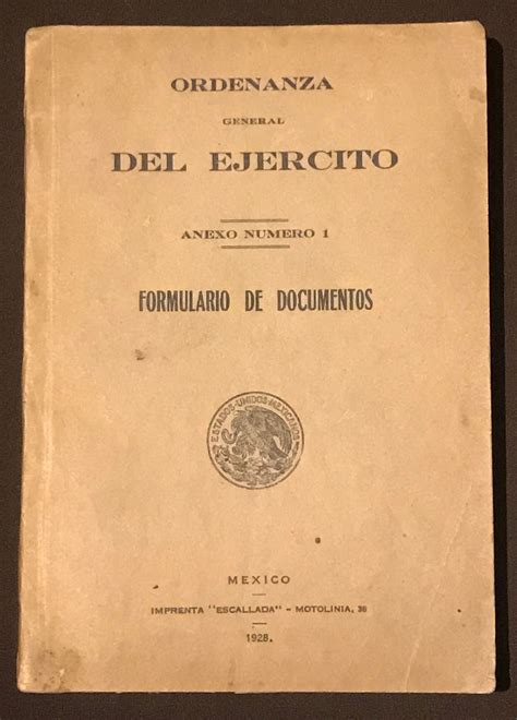 Ordenanza General Del Ejército Anexo Número 1 Formulario De