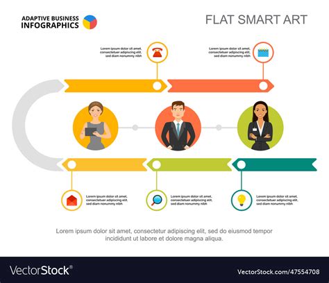 Five Steps Workflow Process Chart Template Vector Image