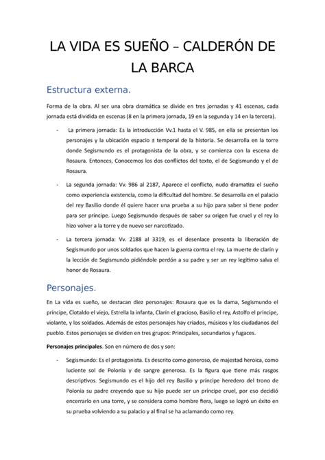 La estructura interna de La vida es sueño Descúbrela con nosotros