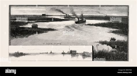 Along The St Clair Flats Canada Nineteenth Century Engraving Stock