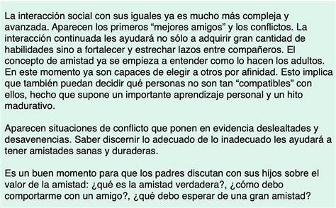 Amistad De 6 a 12 años propuestas prácticas