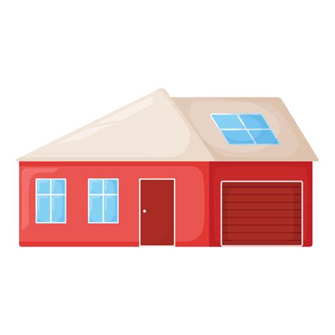 Cute red country house, summer cottage building modern cartoon vector ...