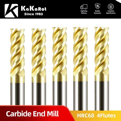 Flutes Hrc Carbide End Mill Alloy Tungsten Steel Milling Cutter