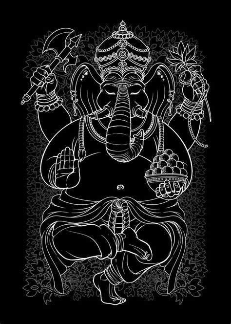 100 Ganesh Black And White Wallpapers