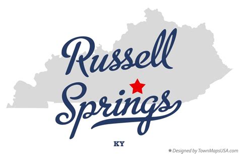 Map of Russell Springs, KY, Kentucky