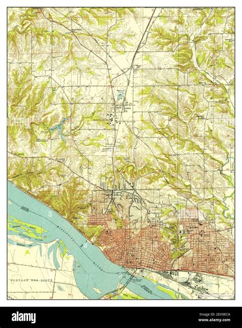 Alton Illinois Map 1950 124000 United States Of America By