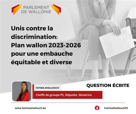 Unis Contre La Discrimination Plan Wallon 2023 2026 Pour Une Embauche