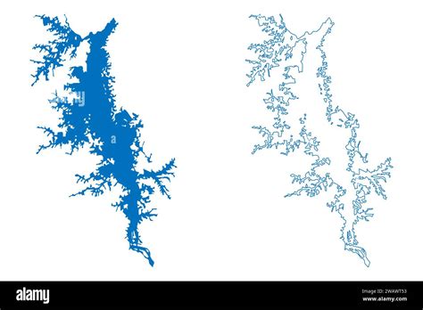 Tucurui Lake Federative Republic Of Brazil Map Vector Illustration