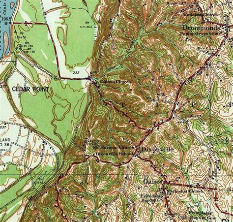 1942 Topo Map of Millington Tennessee Cedar Point Atoka - Etsy