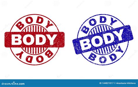 Grunge Body Scratched Round Stamps Stock Vector Illustration Of Body