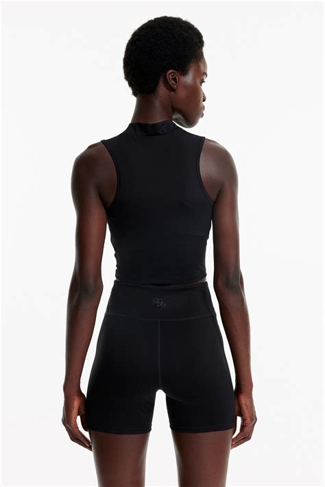 Drymove™ Cropped Sports Top Sleeveless Cropped Black Ladies H