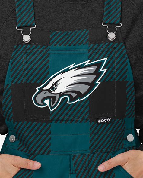 Philadelphia Eagles Womens Plaid Bib Overalls Foco