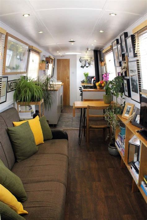 Cozy Boat House Interior with Plants and Furniture