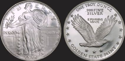 Standing Liberty 1 troy ounce .999 Silver Round - Buy Online