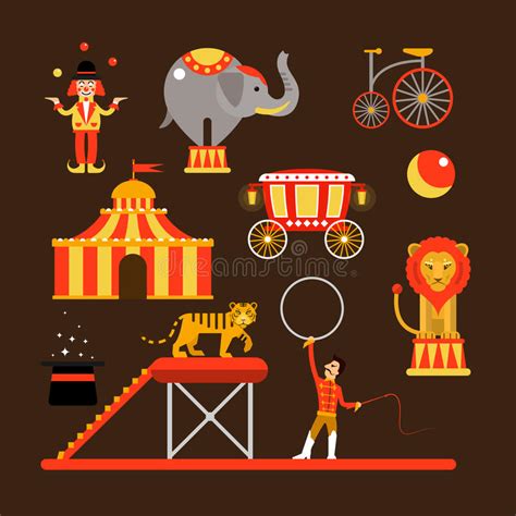 A Circus Show With Kids And Animals Stock Vector Illustration Of Show