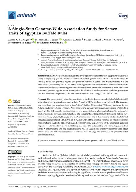 Pdf A Single Step Genome Wide Association Study For Semen Traits Of