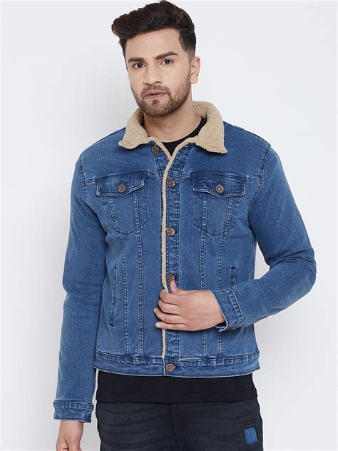 Buy Fugazee Men Blue Solid Denim Jacket Jackets For Men 12953270 Myntra