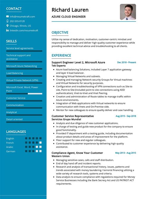 Azure Cloud Engineer Resume Sample In Resumekraft