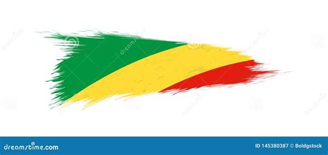 Bandera De Congo En Movimiento Del Cepillo Del Grunge Ilustración del