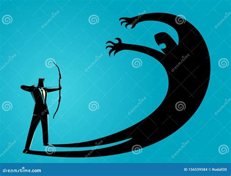 Facing Fear or Suppress Own Ego Concept Stock Vector - Illustration of ...