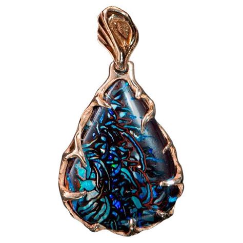 Boulder Koroit Opal Gold Pendant Australian Gemstone At Stdibs