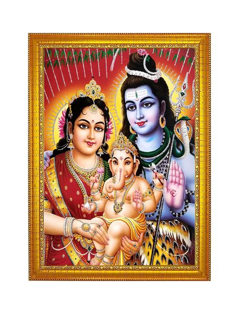 Buy Bhole Nath parivar Shiva Parvati with Ganesh ji /Shiv parivar Photo ...