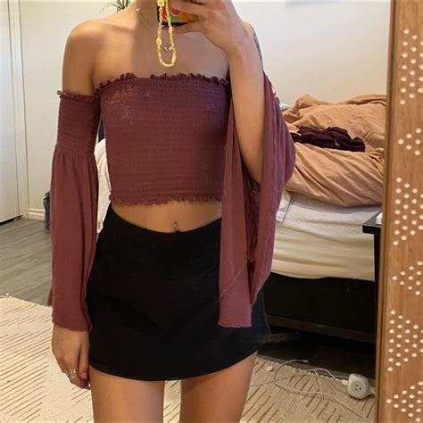 Unif Womens Purple Crop Top Depop