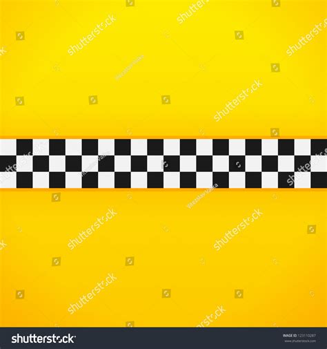 Yellow Checkerboard Pattern Taxi Black White Stock Vector Royalty Free