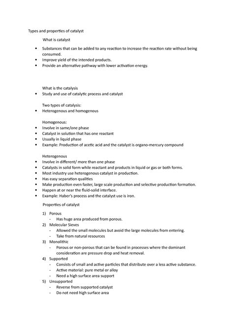 Types of catalyst - it just a note - Types and properties of catalyst ...