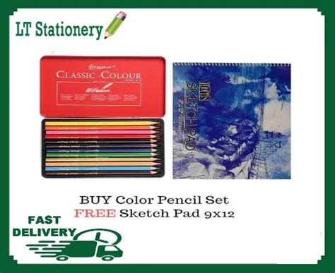 Giorgione Classic Color Pencil Metal Case With Free Sketch Pad 9x12