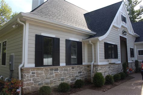 Cobble Stone James Hardie Siding 2 Olivette Mo Rustic House Exterior St Louis By