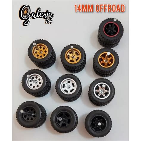 Jogo De Rodas 1 64 Pneus De Borracha Off Road 14mm Rodas 14mm Para Hot Wheels Rodas Hot