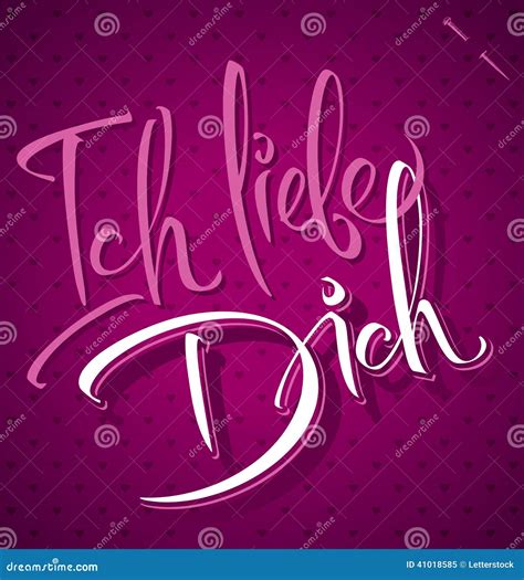 Ich Liebe Dich Calligraphy Hand Lettering In Red Background I Love You