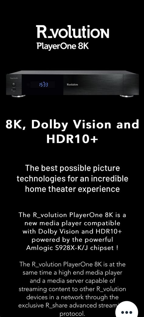 BNIB R Volution Player One 8K AVS Forum