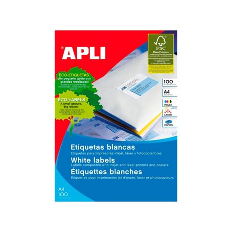 Etiqueta adhesiva apli 1272 tamaño 70x35 mm fotocopiaodra laser ink jet