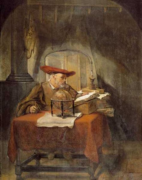 Karel Van Der Pluym 1625 Leiden 1672 Scholar In His Study Oil On