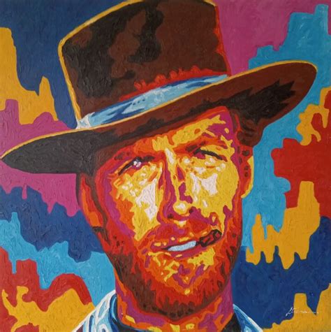 Clint Eastwood Acrylic Painting On Canva Malerei Von Filip Petrovic