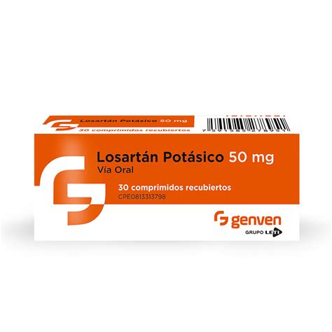 Losartan Potasico 50 Mg X30 Comprimidos Genven